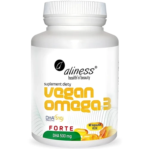 Aliness - Vegan Omega 3 FORTE DHA 500 mg - 60 vege kapsułek Aliness - Vegan Omega 3 FORTE DHA 500 mg - 60 vege kapsułek